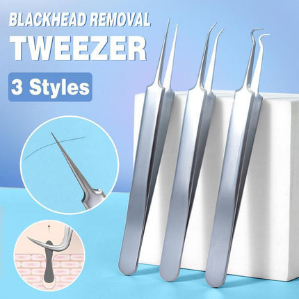 Curved Blackhead Acne Clip Needle Tweezers Pimple Popper Extractor Remover Clean - Aimall