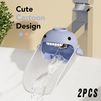 2PCS Cartoon Animal Faucet Extender Bathroom Sink Tap Water Splash Guard Device