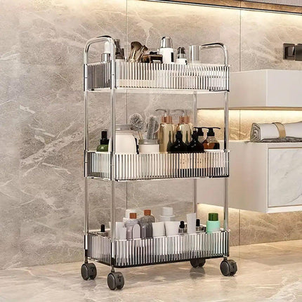 Multi-layer Acrylic Bathroom Kitchen Storage Rack Mobile Snack Organizer
