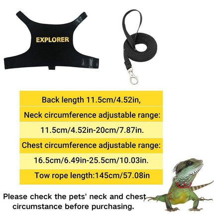 Lizard Clothing with Lead Rope Outdoor Climbing Pet Harness Comfortable Design