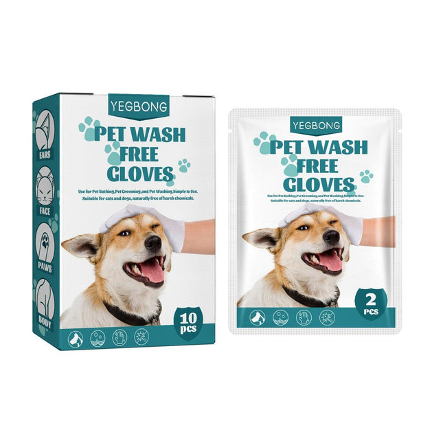 10XPet Cat Dog Dry Washing Gloves Bath Remove Odor Cleaning Decontamination Care - Aimall