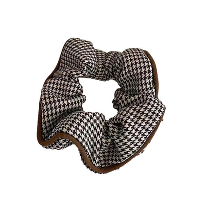 Women Large Scrunchies Plaid Hair Bands Elastic Hair Tie Rope Ring Ponytail Gift - Aimall