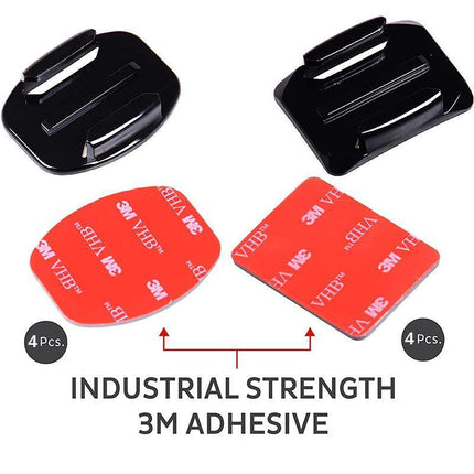 8Pcs Flat Curved Adhesive Mount Helmet Accessories For Gopro Hero 8/7/2 /3+/6/5 - Aimall