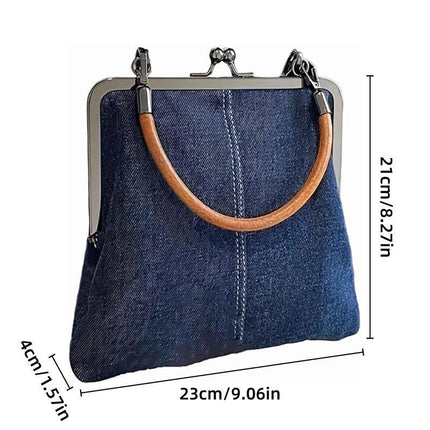 Small Handbag Women Tote Bag Cowboy Splicing Crossbody Shoulder Satchel Bag