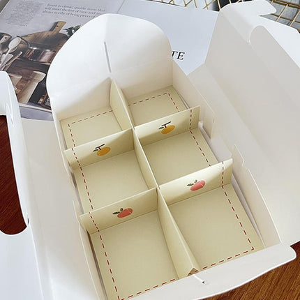 10 Pack Cake Box Set Cardstock Printed Partitioned Interior for Macarons Pastrie