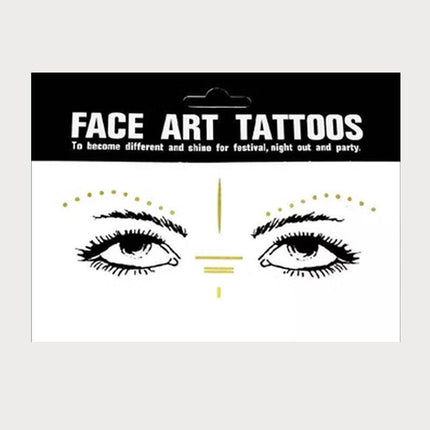 8Style Women Girl Face Gold Shine Body Temporary Tattoo Freckle Art Tattoo Paper - Aimall