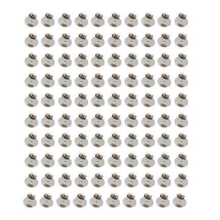 50/100/200PCS Earring Stud Posts Pads+Nut Backs Silvery Surgical Steel DIY Craft 4MM - Aimall