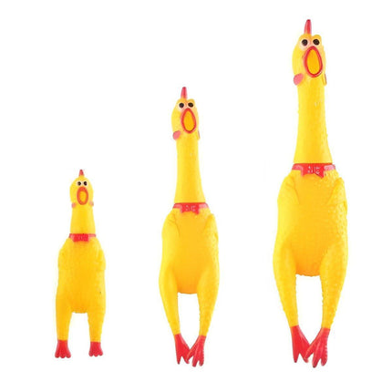 3PCS Squeaky Screaming Chicken Dog Toy Set Rubber Chew Toys for Pets in 3 Sizes