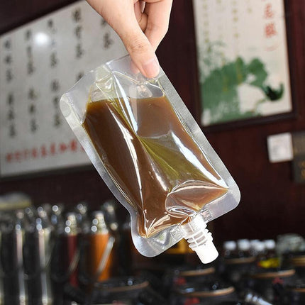 50PCS 250ML Drink Pouch Packaging Bag Stand Up Spout Plastic Makeup Drink Bag - Aimall