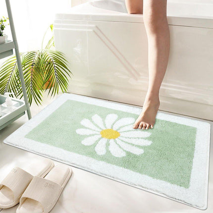 Non Slip Faux Cashmere Bath Mat Water Absorbent Floor Rug for Bathroom Doorway