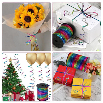 400m Glitter Laser Ribbon for Balloons Birthday Party Banners Pull String Tie