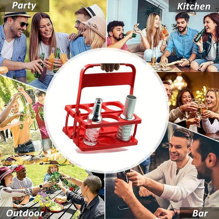 Portable Foldable Plastic Beer Carrier Basket Drinks Storage Tote Stand Holder