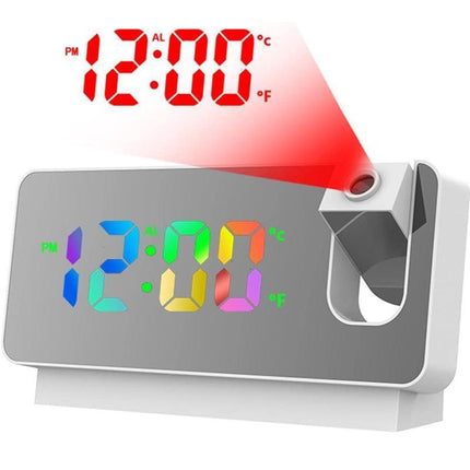 LED Digital Smart Alarm Clock Projection Temperature Time Projector LCD Display - Aimall