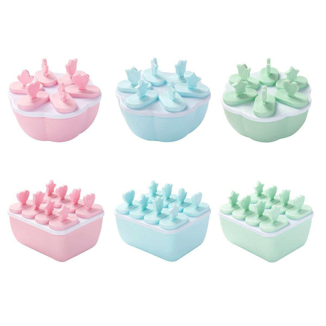 6/8 Cells Mould Maker Ice Cream Pop Reusable Icy Pole Frozen Square Molds Block
