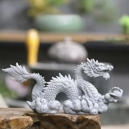 Imitation Lapis Lazuli Dragon Ornament Garden Fish Tank Aquascape Chinese Decor