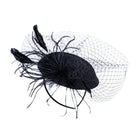 Women Retro Feather Bridal Veil Headwear Festival Stage Top Hat Hair Accessories