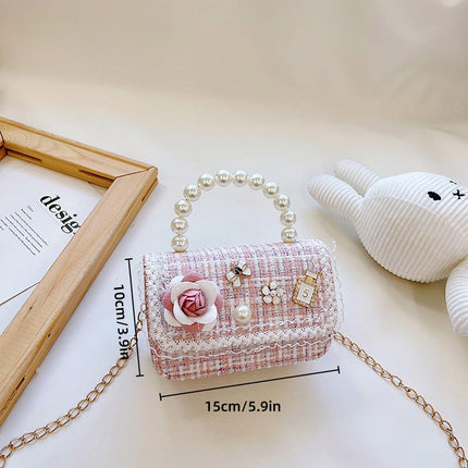 Girls Small Square Princess Handbag Chain Shoulder Bag Kids Messenger Bag