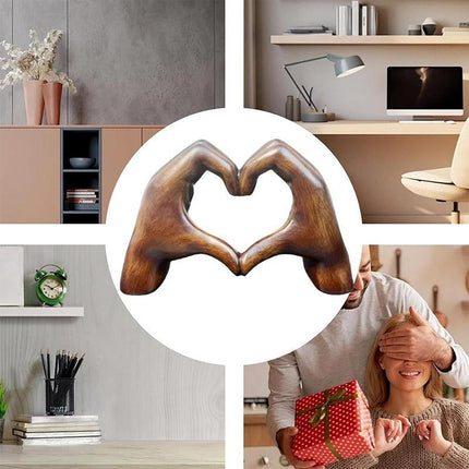 Heart Shaped Resin Statue Decorative Ornament for Living Room Desktop Home Decor