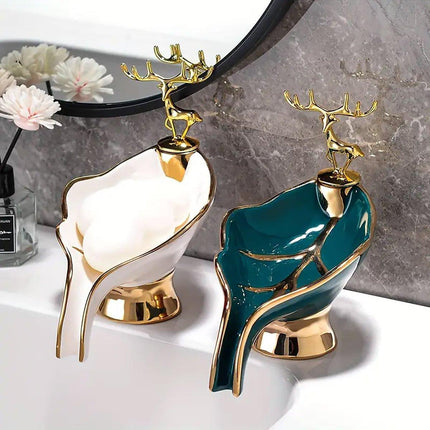 Soap Dish Holder Non-Stagnant Drainage Soap Box for Bathroom Kitchen Sink Home