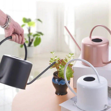 Large Capacity Metal Watering Kettle Retro Garden Spray Pot with Long Spout