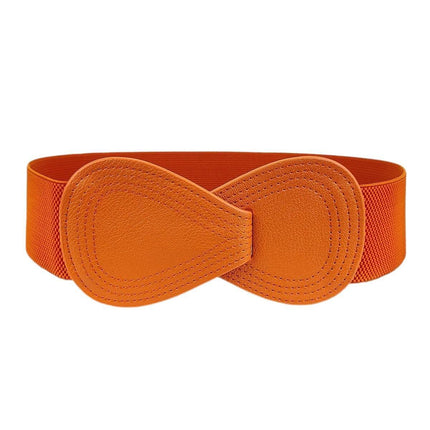 Fashion Belt Red Elastic Waist Cover Wide Belt Women Black Elastic Bow Decoration