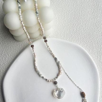 Disc Shell Ruyi Lock Pearl Necklace Fashion Jewelry for Women Elegant Gift