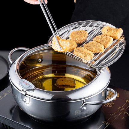304 Stainless Steel Japanese Tempura Household Oil Saving Frying Fryer Nonstick