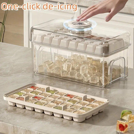 Large Capacity Food Grade Ice Cube Mold with Lid Household Ice Storage Box