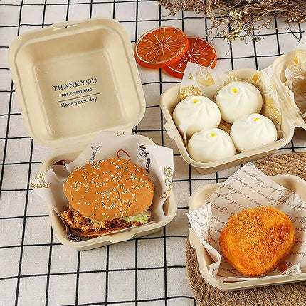 100X Disposable Eco-Friendly Bento Box Fruit Salad Hamburger Cake Packaging Box - Aimall