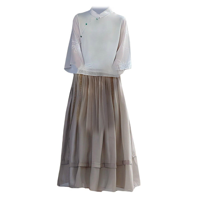 Elegant Cheongsam Women Modern Chic Chinese improved Style Han Fashion Dress - Aimall