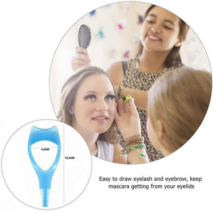 3 In 1 Eyelash Mascara Makeup Guard Protect Tool Applicator Curler Comb Lashes - Aimall