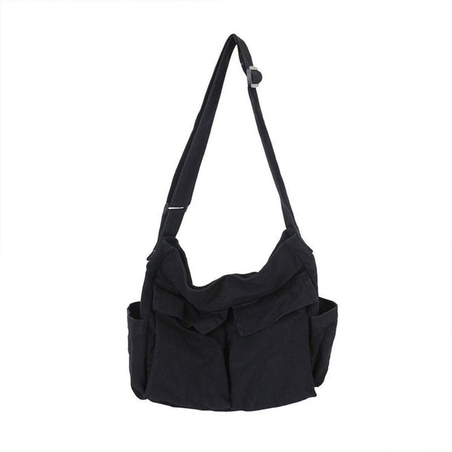 Vintage Tooling Style Large Capacity Canvas Shoulder Crossbody Bag Casual