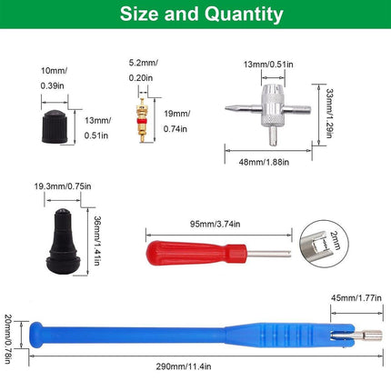 43pcs Car Tyre Valve Stem Puller Set Quick Remover Tire Repair Installation Tool