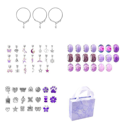 Beads Jewellery Charms Pendant Set DIY Craft Girls Kids Gift Bracelet Making Kit - Aimall