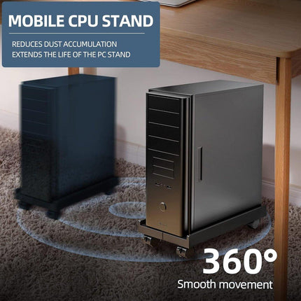 Plastic Computer Case Bracket Retractable Mobile Host Shelf for Under Desk Use