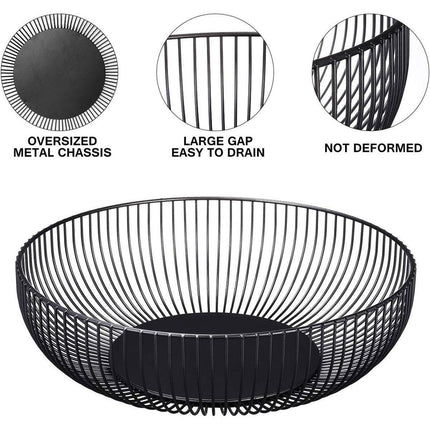 Multi Functional Wire Storage Basket Fruit Vegetable Holder for Kitchen Counter