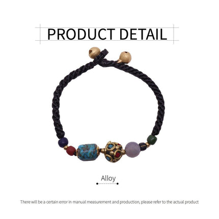Ethnic Style Handmade Bracelet Color Stone Sky Bead Fashion Round Bead Bracelet