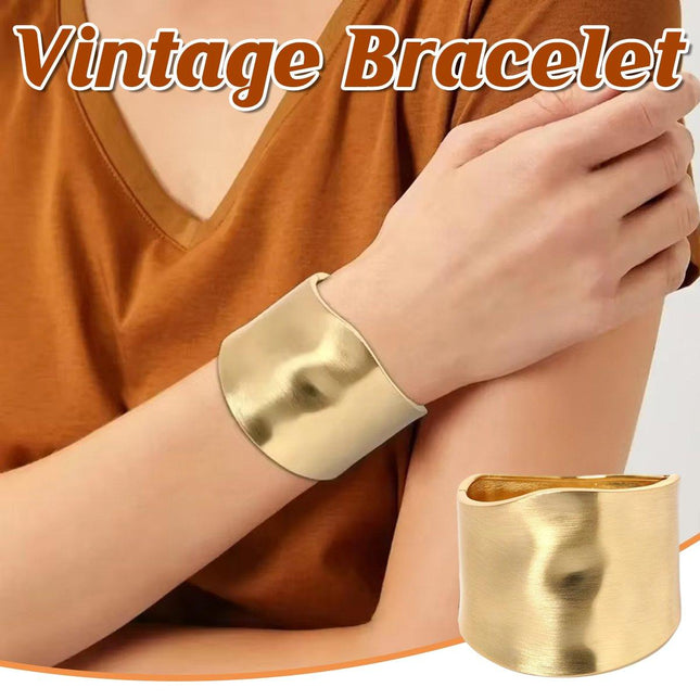 Wide Edge Exaggerated Bangle Fashion Bracelet Vintage Style Premium Jewellery