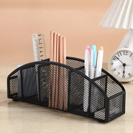Multi Grid Metal Desktop Storage Box Pen Holder Cosmetic Organiser Tidy Box