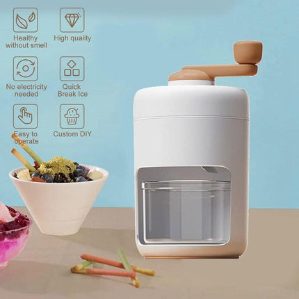 Hand Crank Ice Crusher Machine Shaver for Smoothies Slushies Milkshakes Desserts