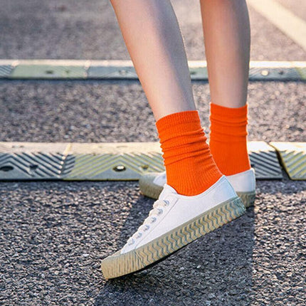 New Olid Pure Colour Formal Socks Cotton Fashion Casual Breathable Crew Socks - Aimall