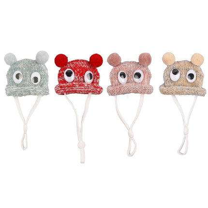 Adjustable Knitted Woolen Hat for Pet Dutch Pig Hamster Funny Decorative Hat