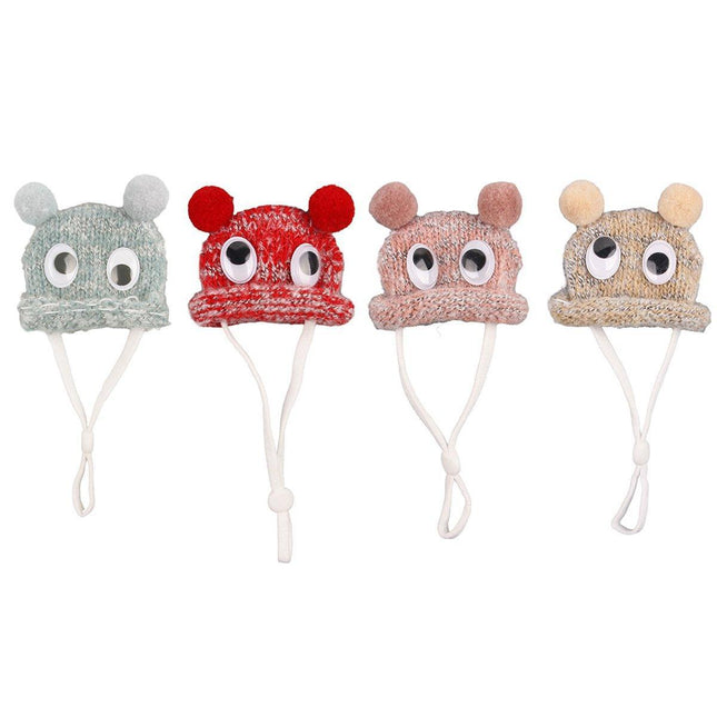 Adjustable Knitted Woolen Hat for Pet Dutch Pig Hamster Funny Decorative Hat