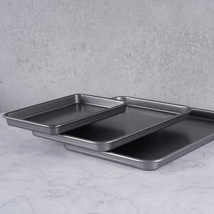 3pcs Rectangular Baking Pan Set Nonstick Oven Bakeware Mould for Home Cooking