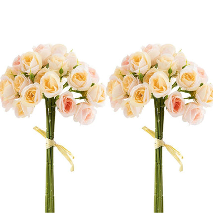 2pcs Artificial Rose Bouquet Valentines Day Gift Fake Flowers Wedding Decor