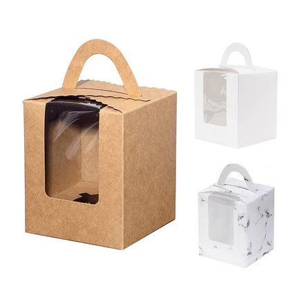 100PCS Portable Single Design Cake Box Paper Cupcake Packing Box Party Supplies Aimall