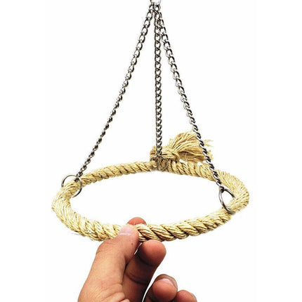 Parrot Rope Ring Swing Toys Budgie Cockatiel Hanging Cage Hammock Perch Bird Toy - Aimall