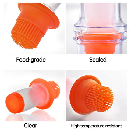 Kitchen Oil Dispenser Brush with Storage Lid Cooking Basting Sauce Tool Set