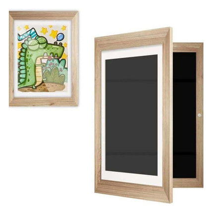 Wooden Kids Art Frames Display Holds 150 Pictures for Children Art Projects