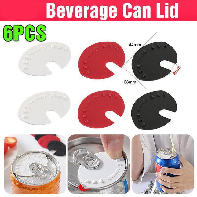 6Pcs Beverage Can Lid Cap Soda Soft Drink Snaps Tops Cover Lock Sealer Protector - Aimall